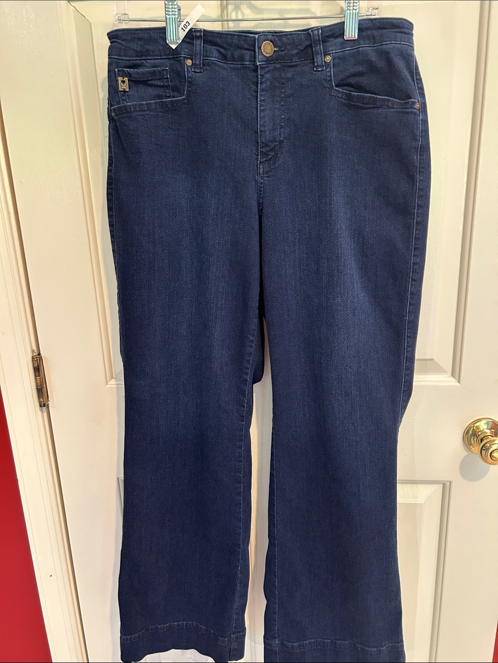 Belle by Kim Gravel Dark Blue Flare Jeans